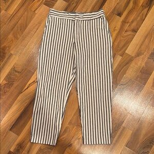 Karen Kane off‎ white and navy straight ankle pant size 10 spring, casual crop